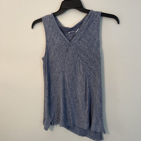 SIGRID OLSEN Knit Linen A Line Sleeveless Tank, Heathered Blue- Medium - Picture 2 of 9